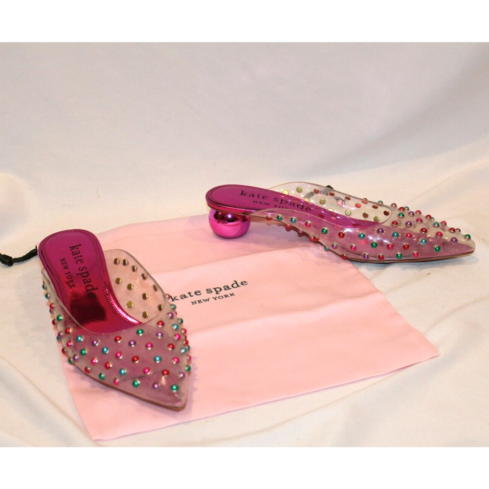 kate spade Pink Studded Pointed-Toe Mule Sandals - Picture 10 of 10